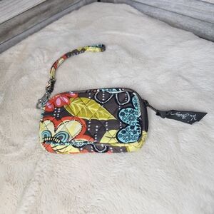 Vera Bradley Black and Yellow Change Purse with Wrist Strap